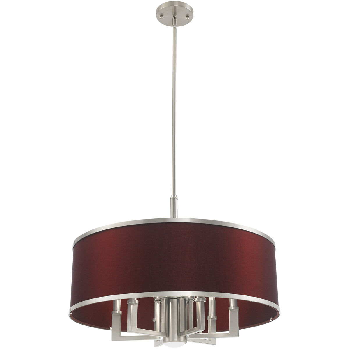 Park Ridge 7 Light 24 inch Brushed Nickel Pendant Chandelier Ceiling Light
