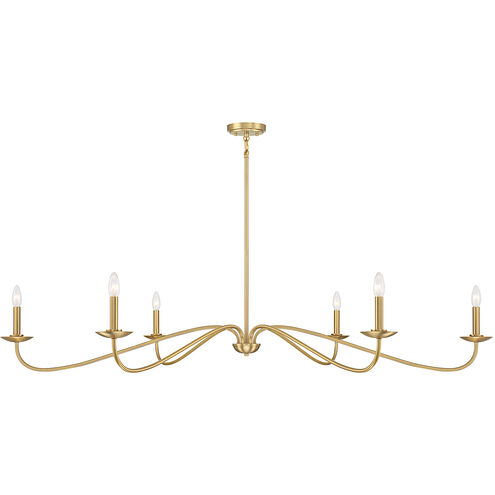 Stella 6 Light 62 inch Natural Brass Chandelier Ceiling Light