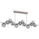Luna LED 72 inch Beige Silver Chandelier Ceiling Light in 2700K LED, Geo Inner - Smoke Outer, Twisted Branch