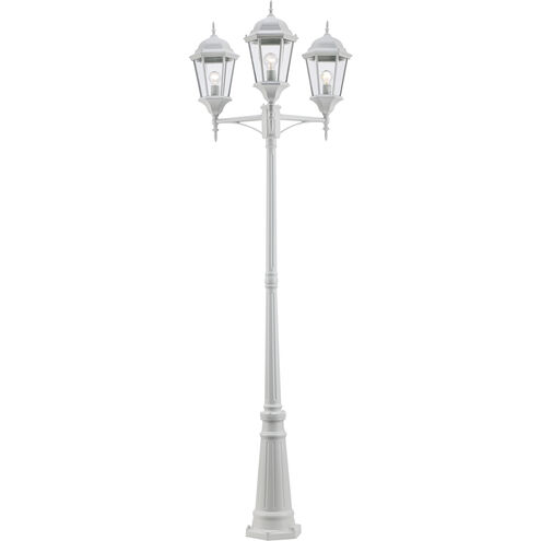 Main Street 3 Light 98 inch White Outdoor Pole Lantern