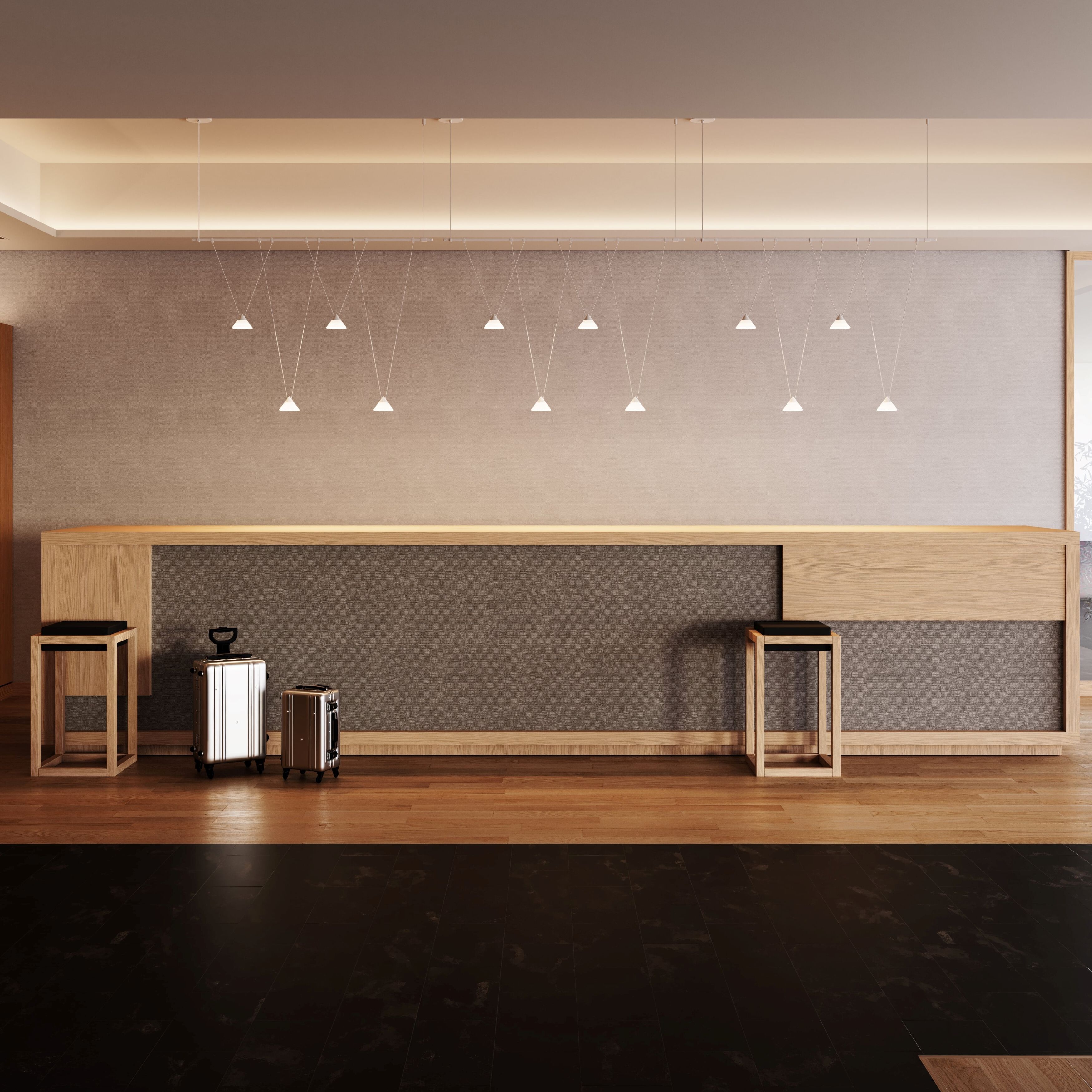 Suspenders LED 48 inch Satin White and Clear Chandelier Ceiling Light