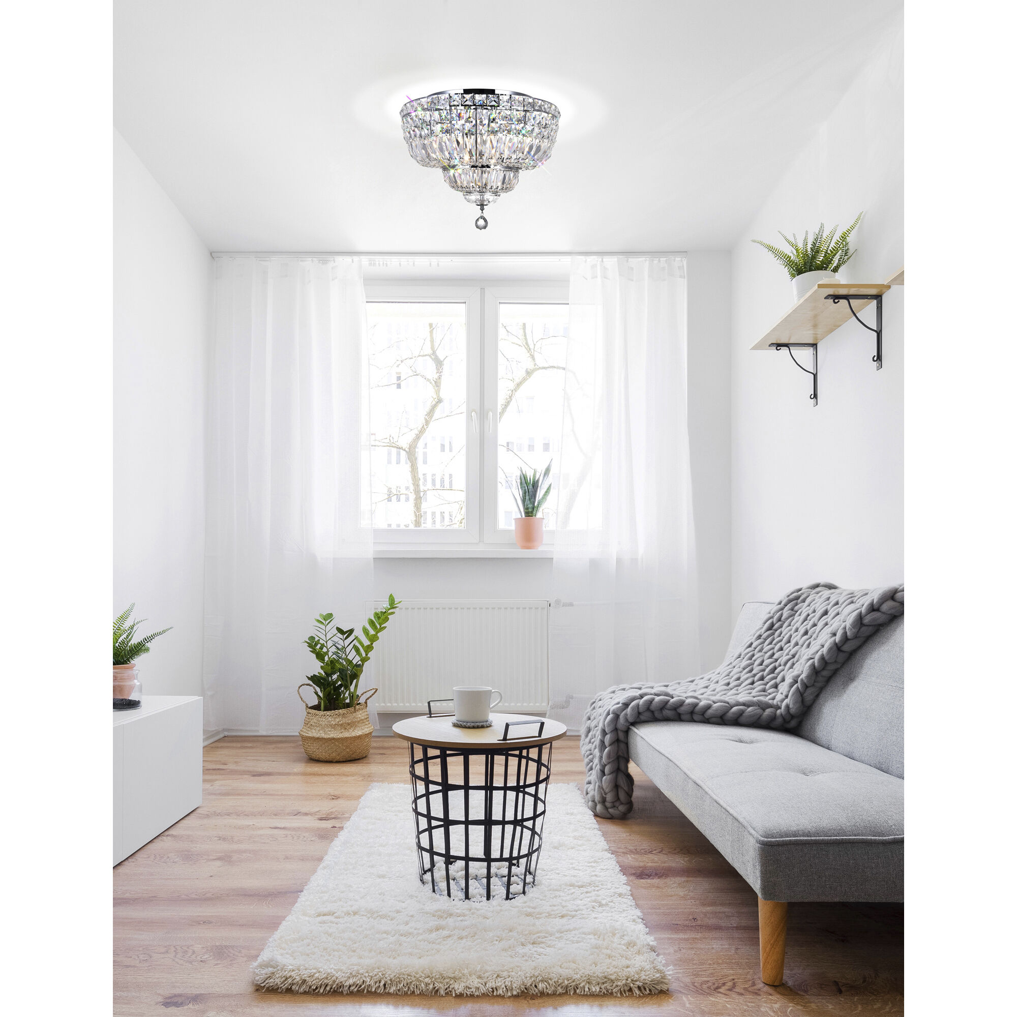 Stefania 8 Light 20 inch Chrome Bowl Flush Mount Ceiling Light