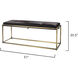 Shelby Espresso Hide and Antique Brass Bench