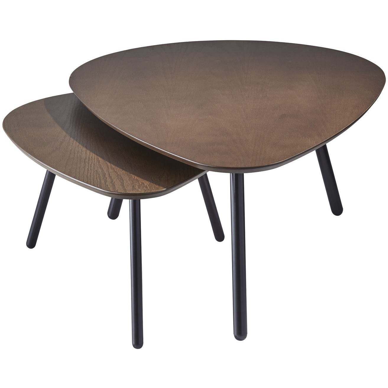 Hendrix 30.71 X 17 inch Walnut and Matte Black Nesting Coffee Tables, Set of 2