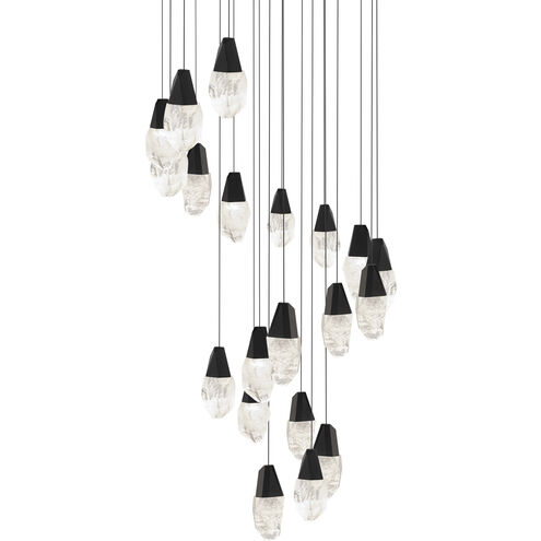 Beyond Martini LED 26 inch Black Multi-Light Pendant Ceiling Light in Optic, Round Canopy