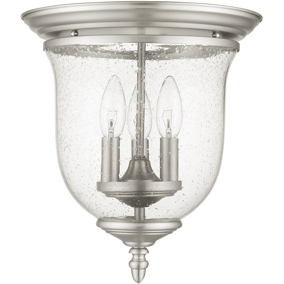 Legacy 3 Light 12 inch Brushed Nickel Flush Mount Ceiling Light