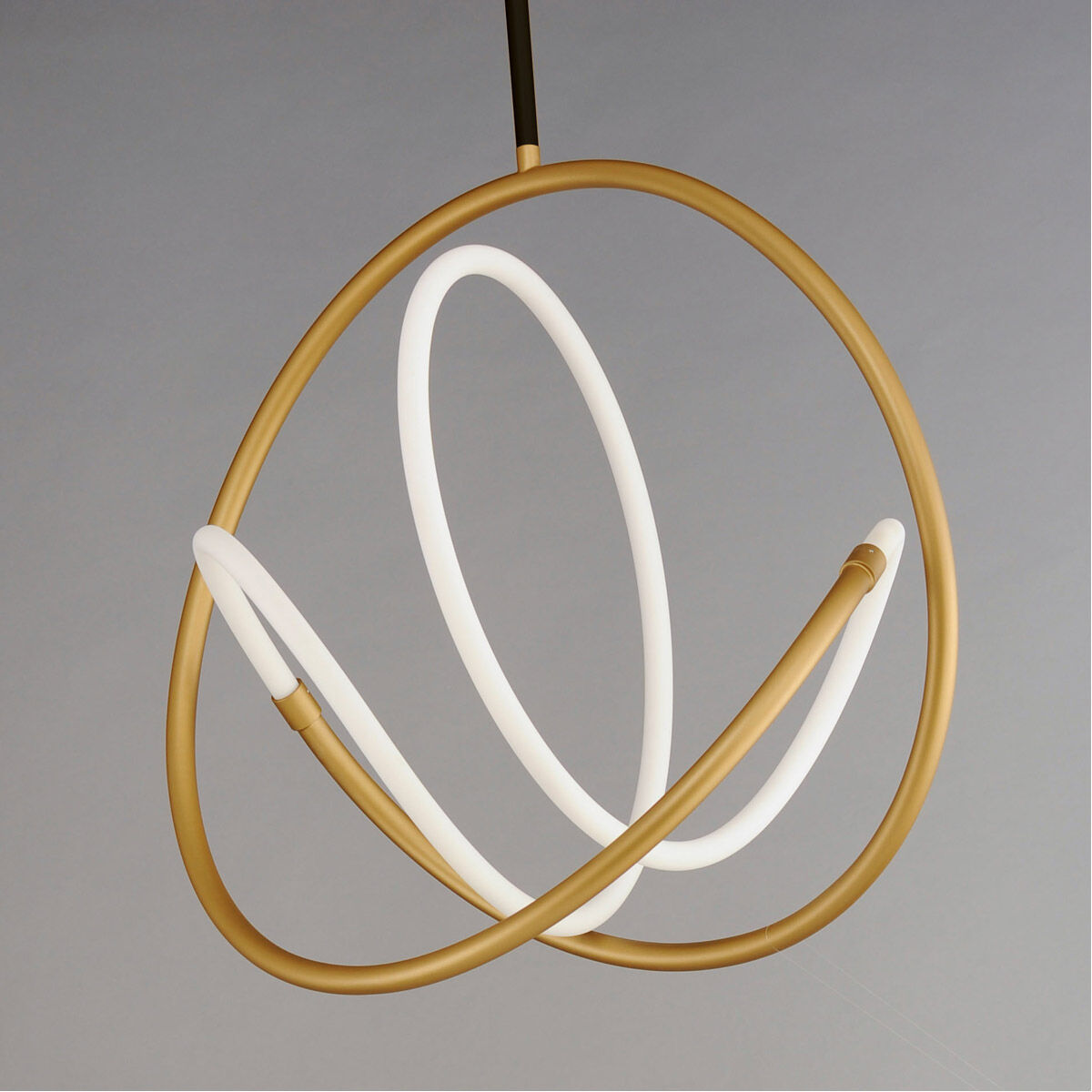 Mobius LED 20 inch Black and Gold Single Pendant Ceiling Light
