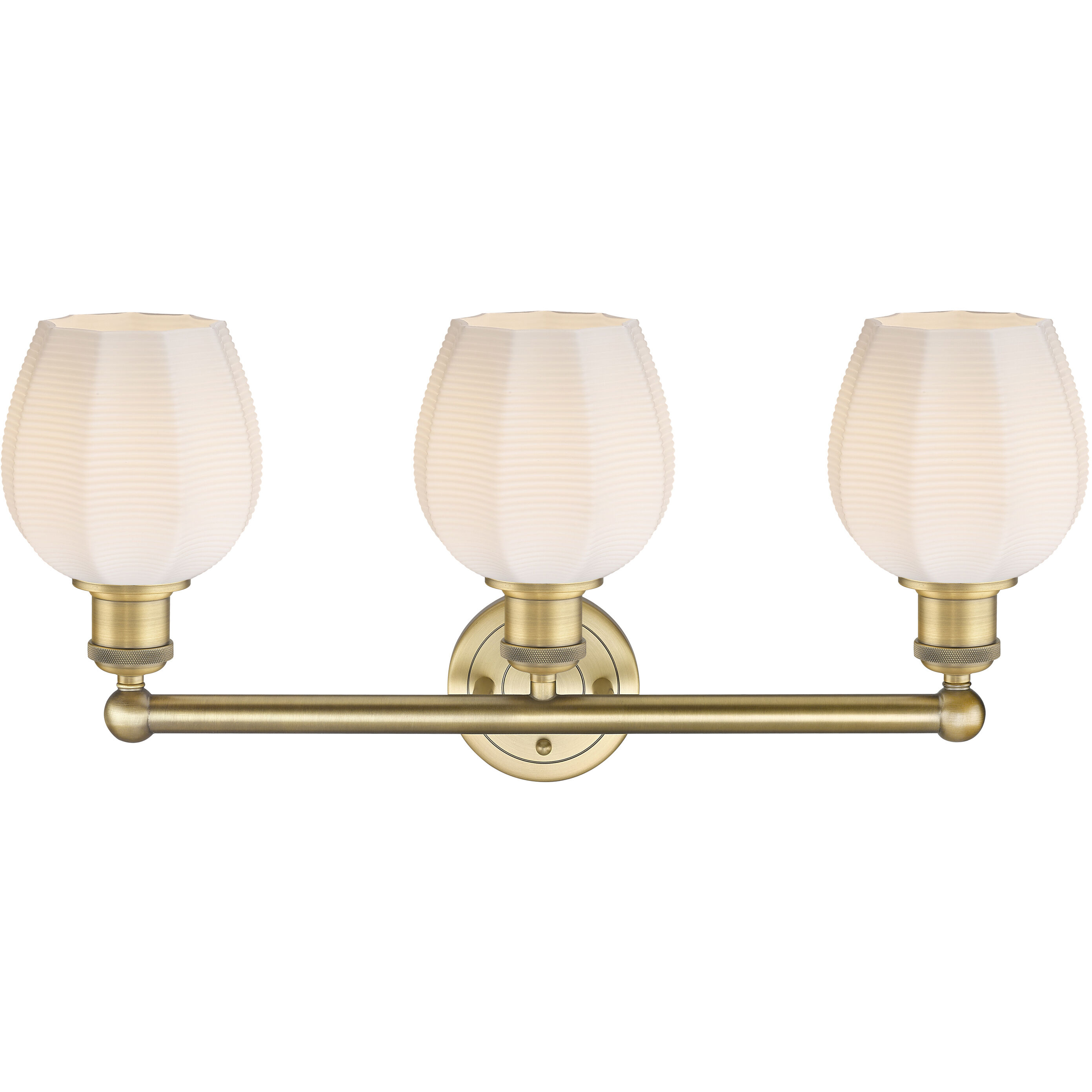 Norfolk 3 Light 23.75 inch Brushed Brass Bath Vanity Light Wall Light in Matte White