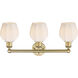 Norfolk 3 Light 23.75 inch Brushed Brass Bath Vanity Light Wall Light in Matte White