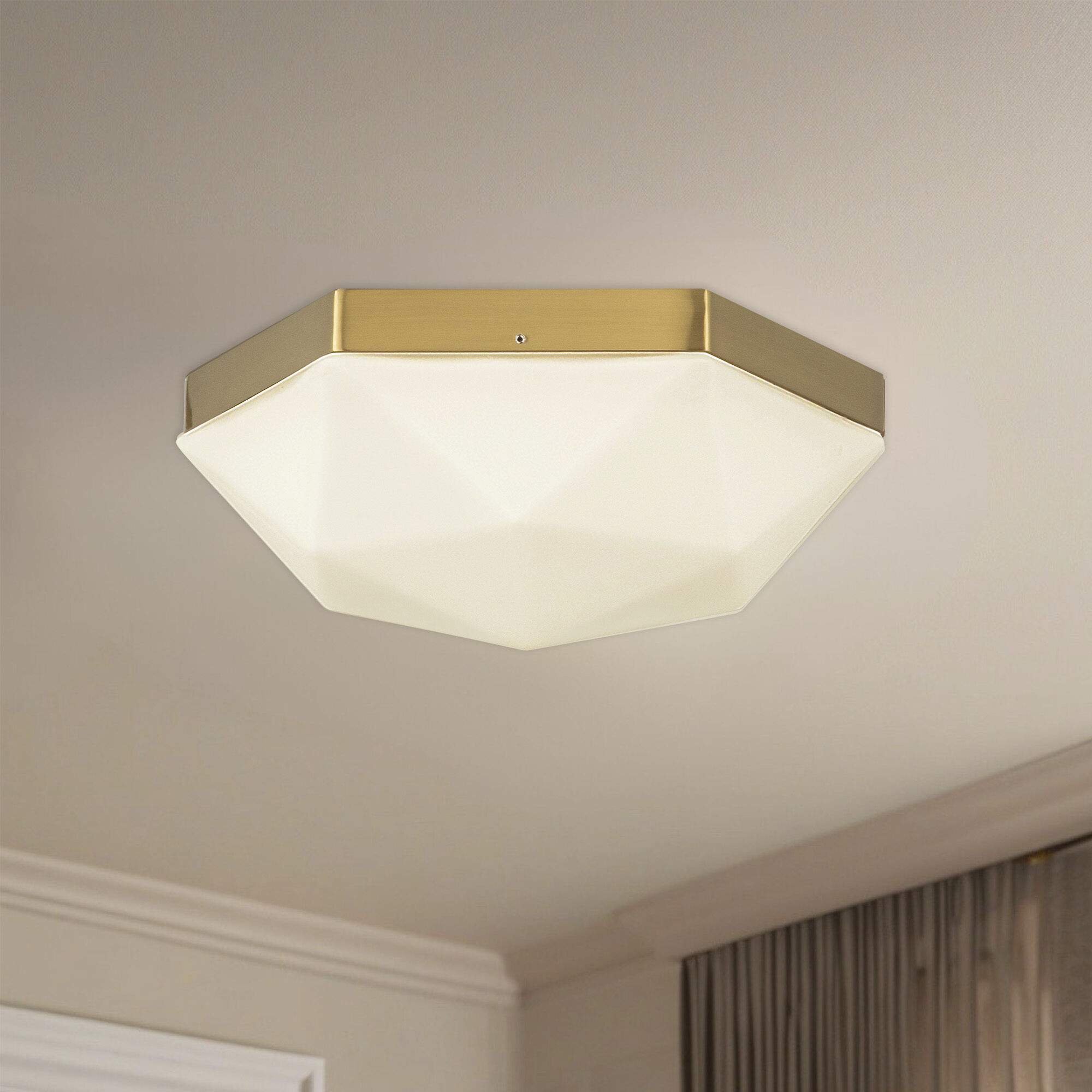 Alora Mood Krysta 2 Light 10.5 inch Brushed Gold Flush Mount Ceiling Light