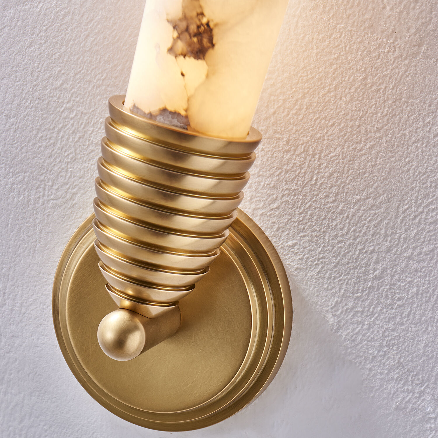 Gypsum Wall Sconce Wall Light in True Brass