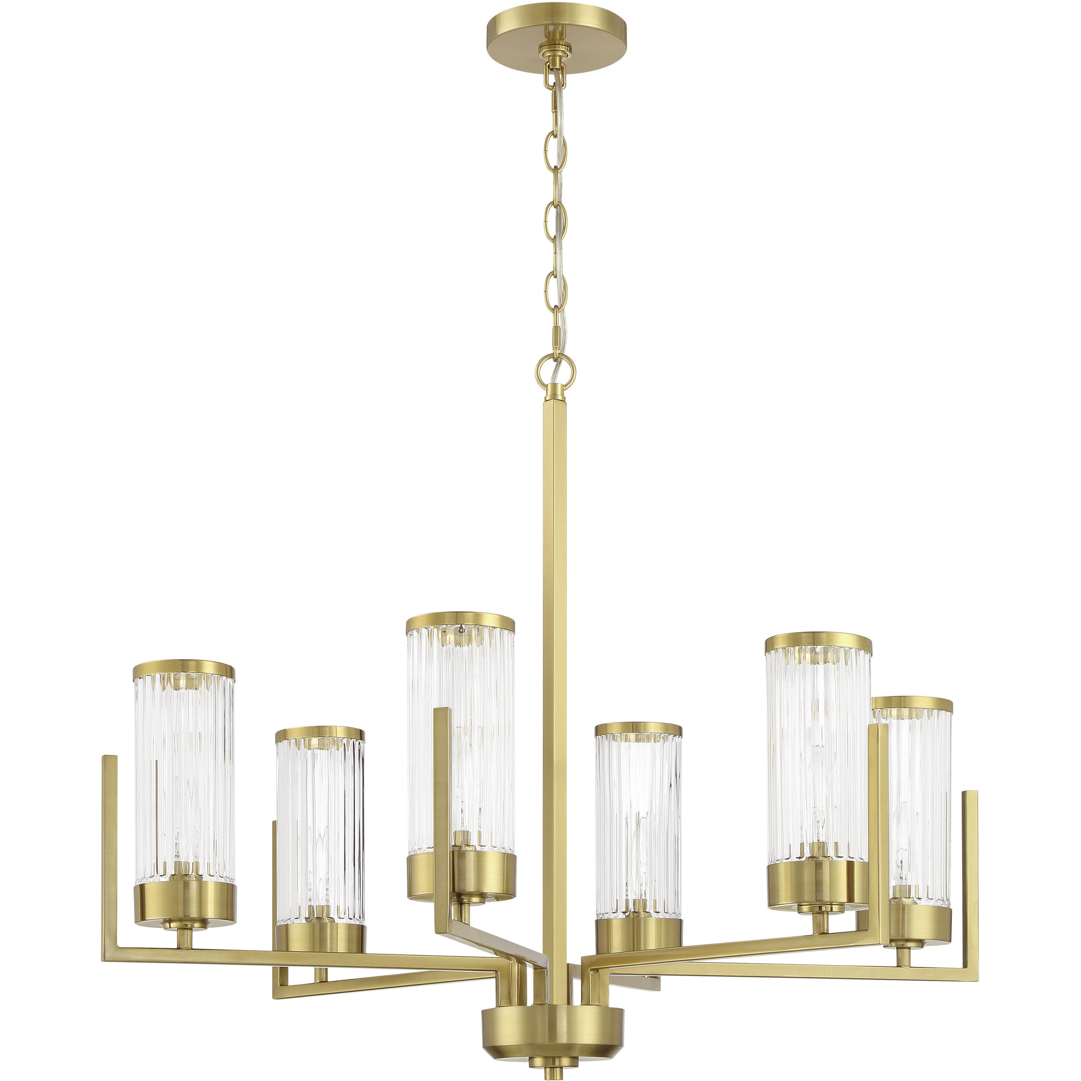 Whittley 6 Light 29.75 inch Satin Brass Chandelier Ceiling Light