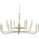 Manhattan 14 Light 72 inch Brushed Brass Foyer Chandelier Ceiling Light