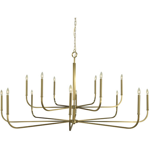 Manhattan 14 Light 72 inch Brushed Brass Foyer Chandelier Ceiling Light