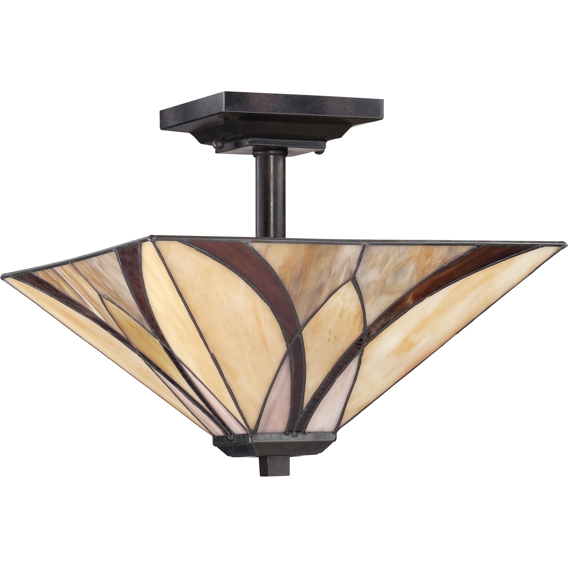 Asheville 2 Light 14 inch Valiant Bronze Semi-Flush Mount Ceiling Light, Naturals
