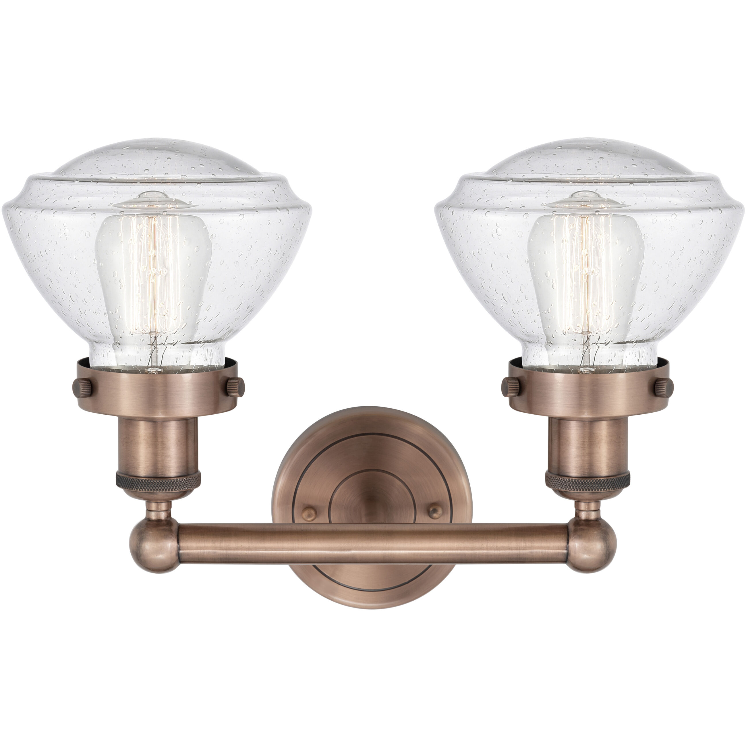 Olean 2 Light 15.5 inch Antique Copper Bath Vanity Light Wall Light in Seedy