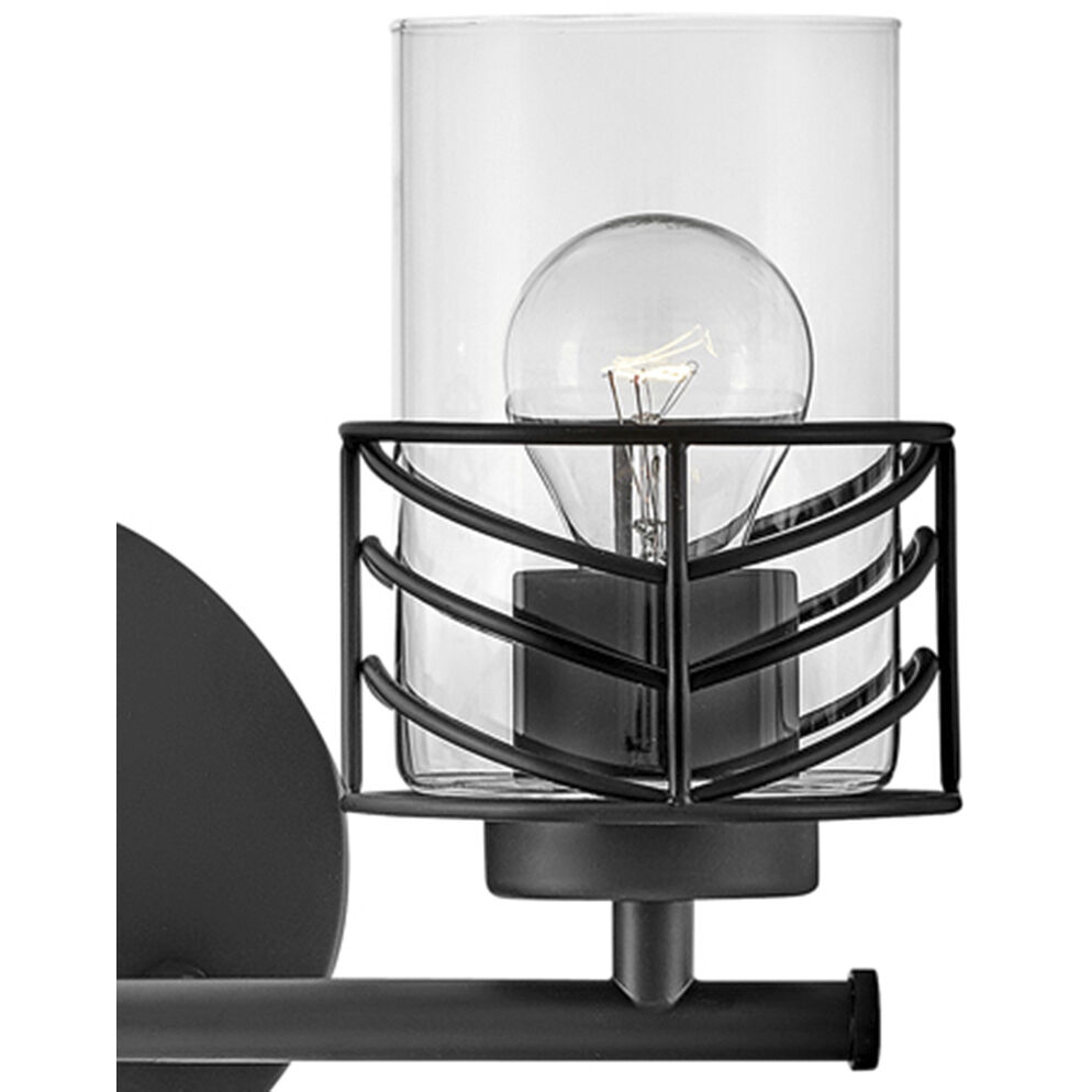 Della 2 Light 14.5 inch Black Vanity Light Wall Light
