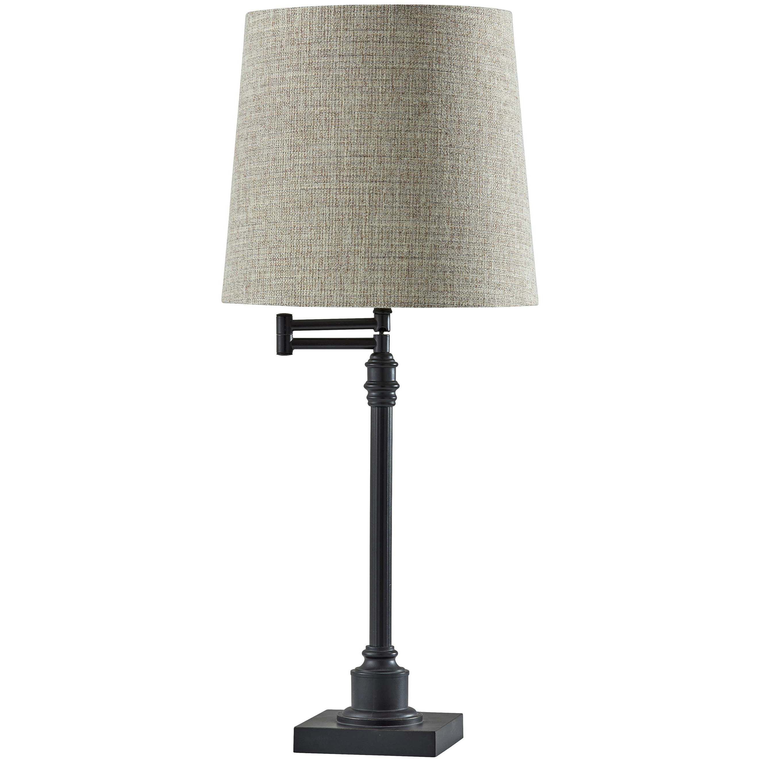 Dante 26 inch 60.00 watt Black Metal Table Lamp Portable Light, Simplee Adesso