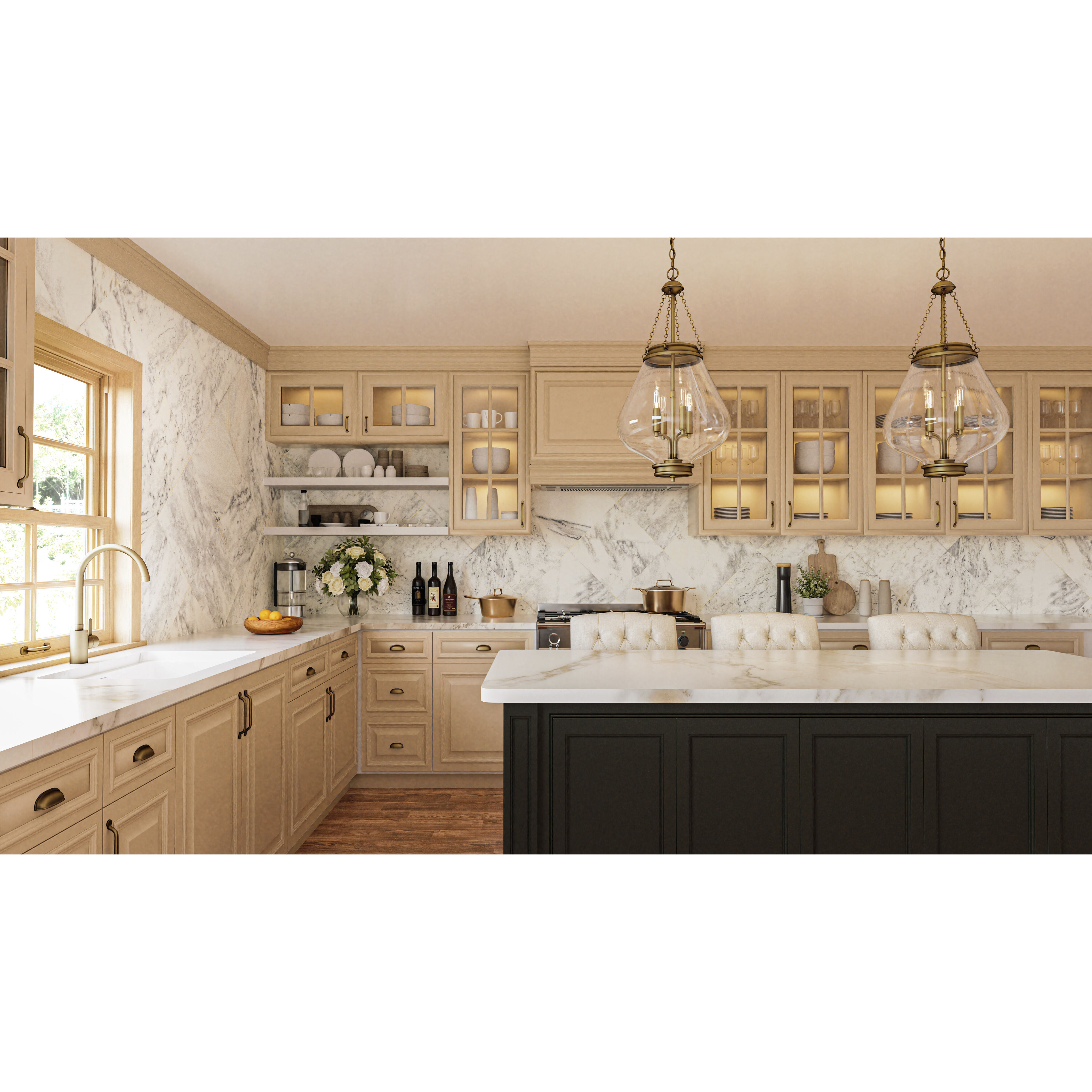 Wallace 4 Light 16 inch Weathered Brass Pendant Ceiling Light