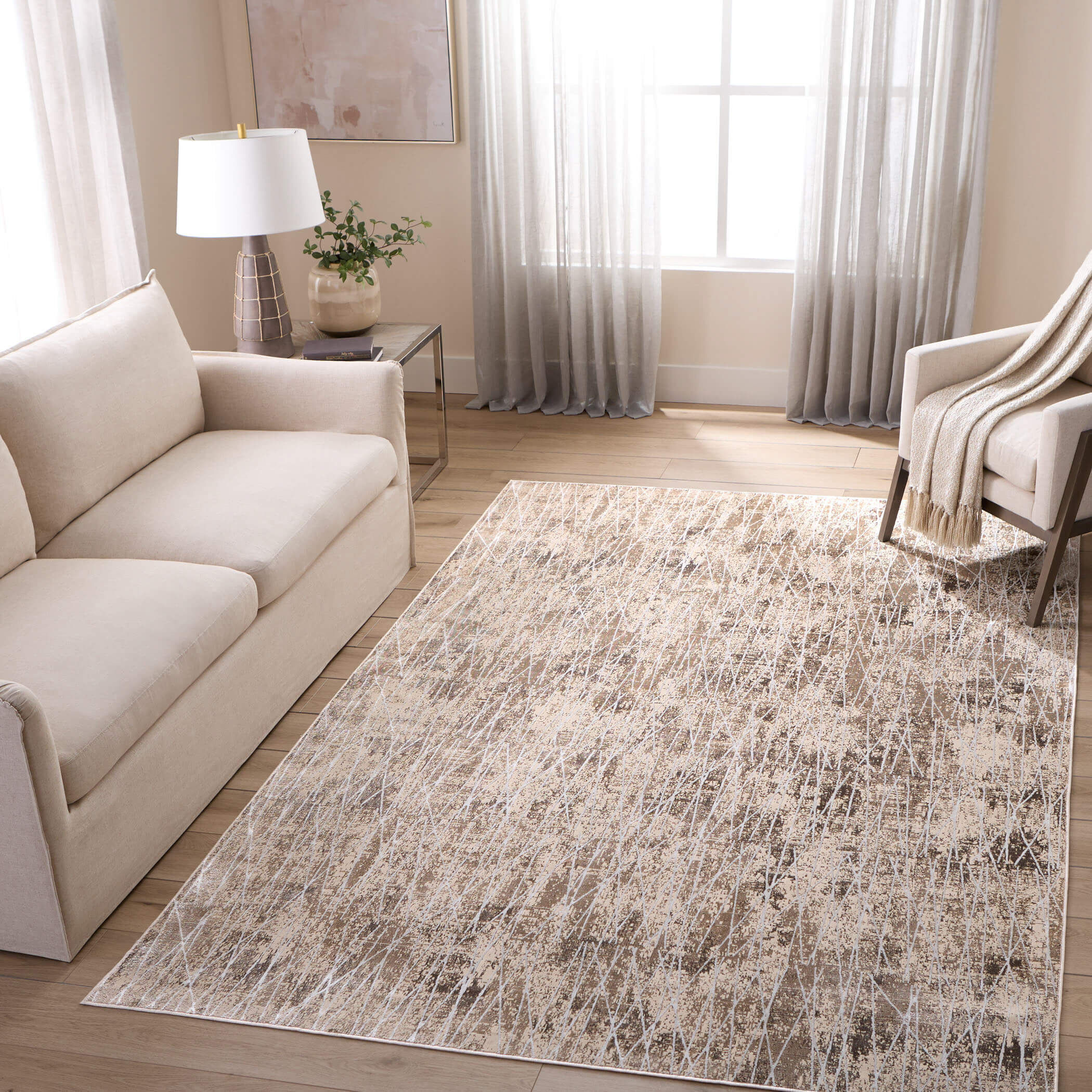Rienz 90 X 63 inch Gold Rug in 5 x 7