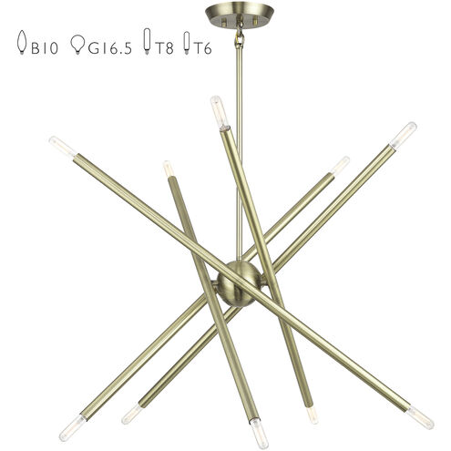 Soho 10 Light 28 inch Antique Brass Chandelier Ceiling Light