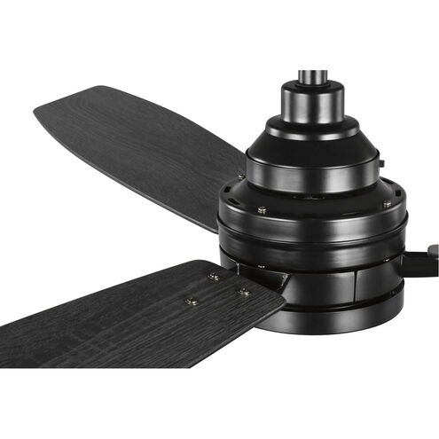 Effort 60 inch Black with Distressed Ebony/Matte Black Blades Ceiling Fan, Progress LED