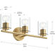 Replay 3 Light 22 inch Brushed Gold Bath & Vanity Light Wall Light