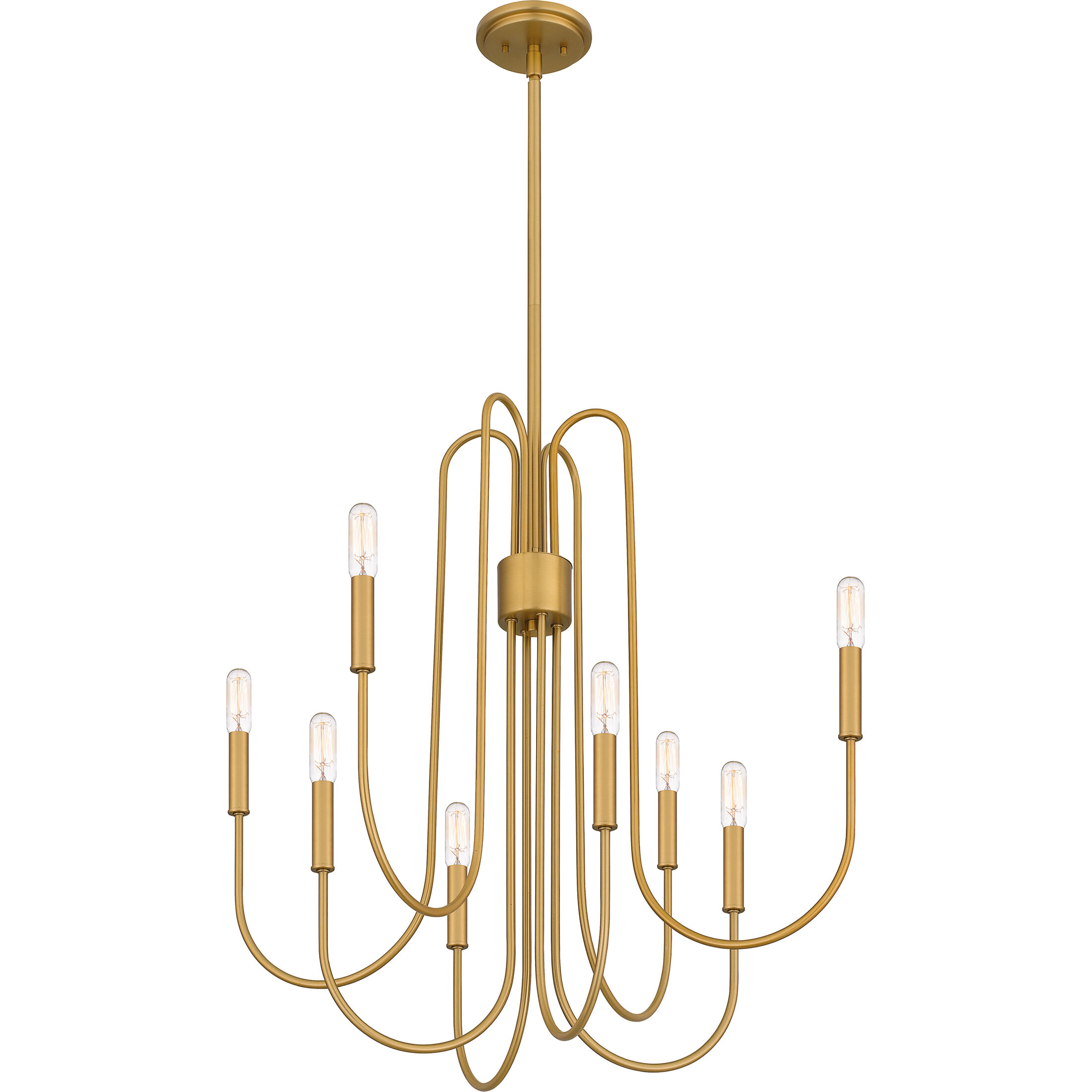 Cabry 8 Light 28 inch Brushed Weathered Brass Chandelier Ceiling Light
