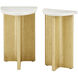 Doublet 20.25 X 13 inch White and Antique Brass Accent Tables, Set of 2