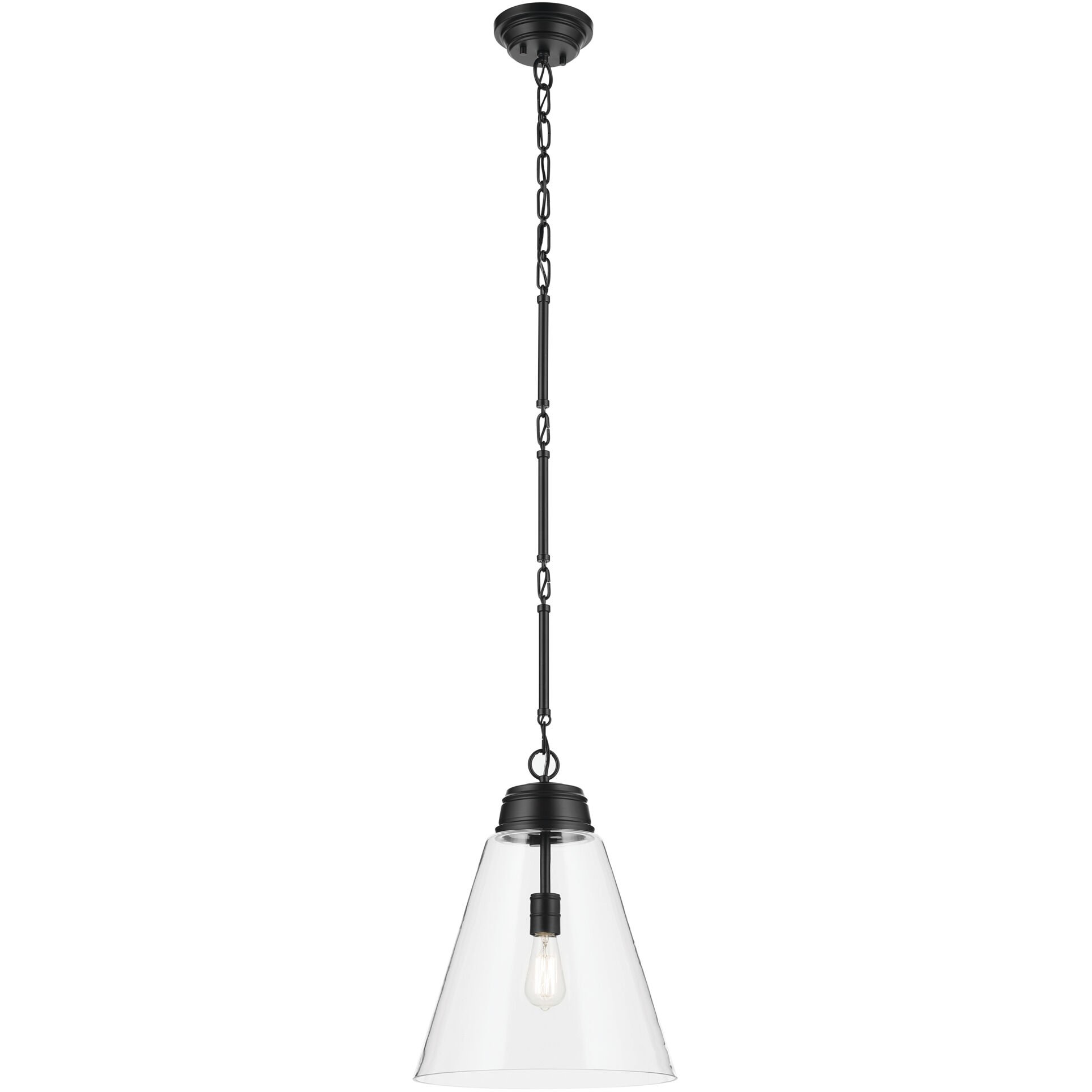 Marsailli 1 Light Black Pendant Ceiling Light, Large