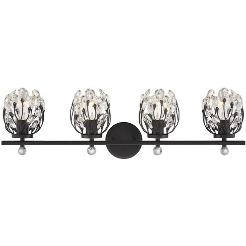 Moreno 4 Light 31 inch Black Bathroom Vanity Light Wall Light