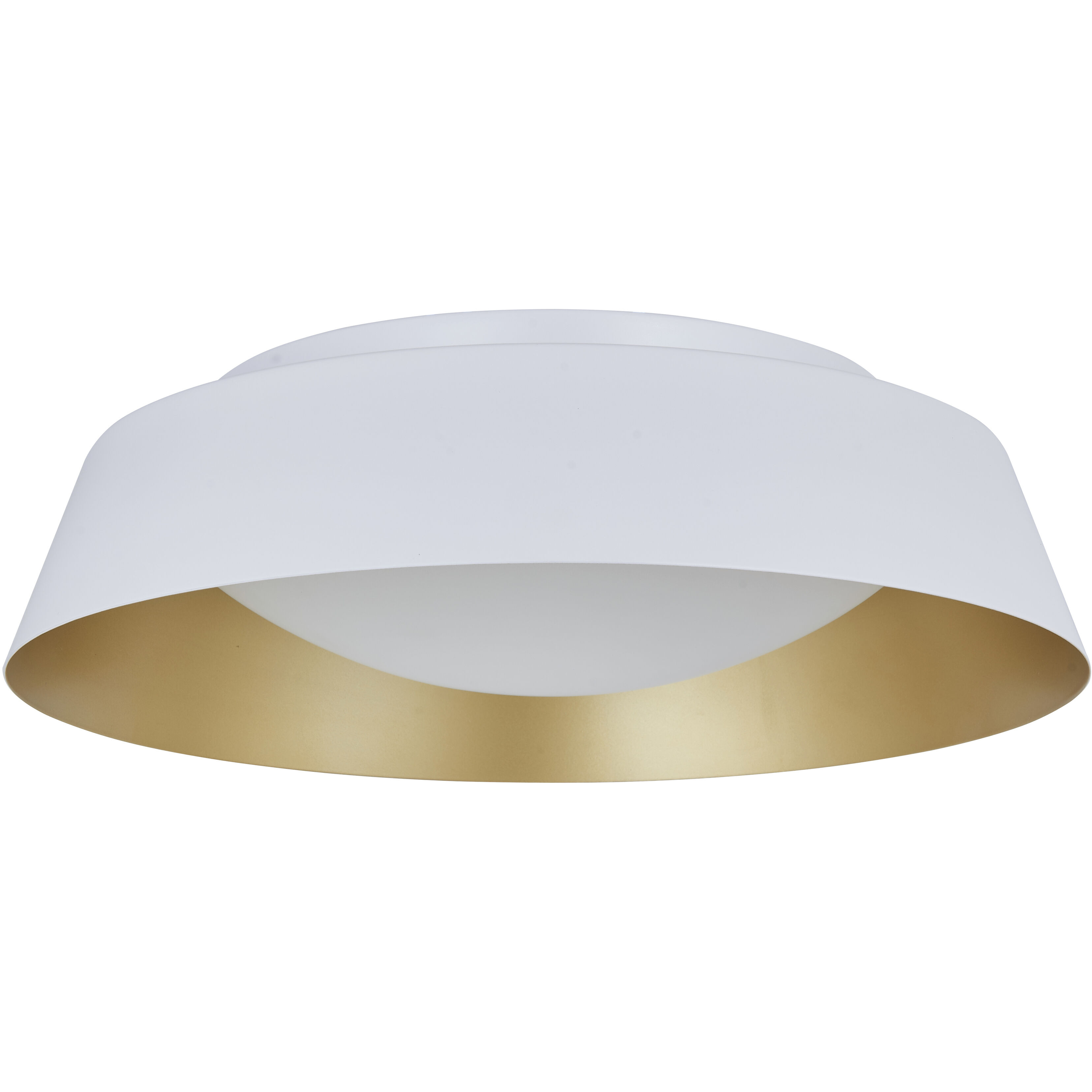 Flare LED 15 inch Matte White with Gold Inner Flush Mount Ceiling Light