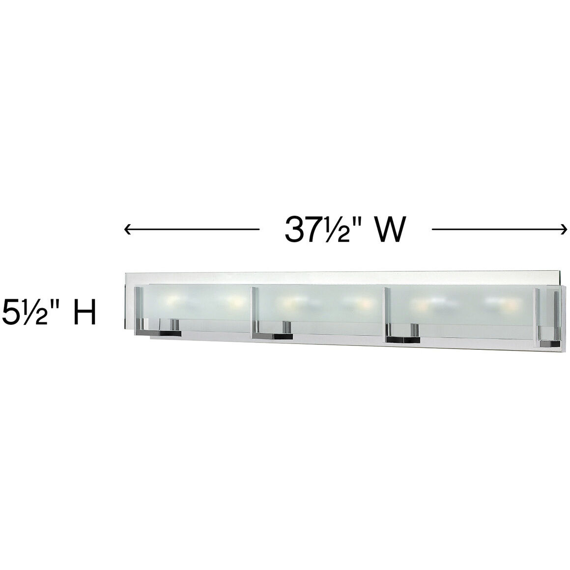 Latitude 6 Light 38 inch Chrome Vanity Light Wall Light