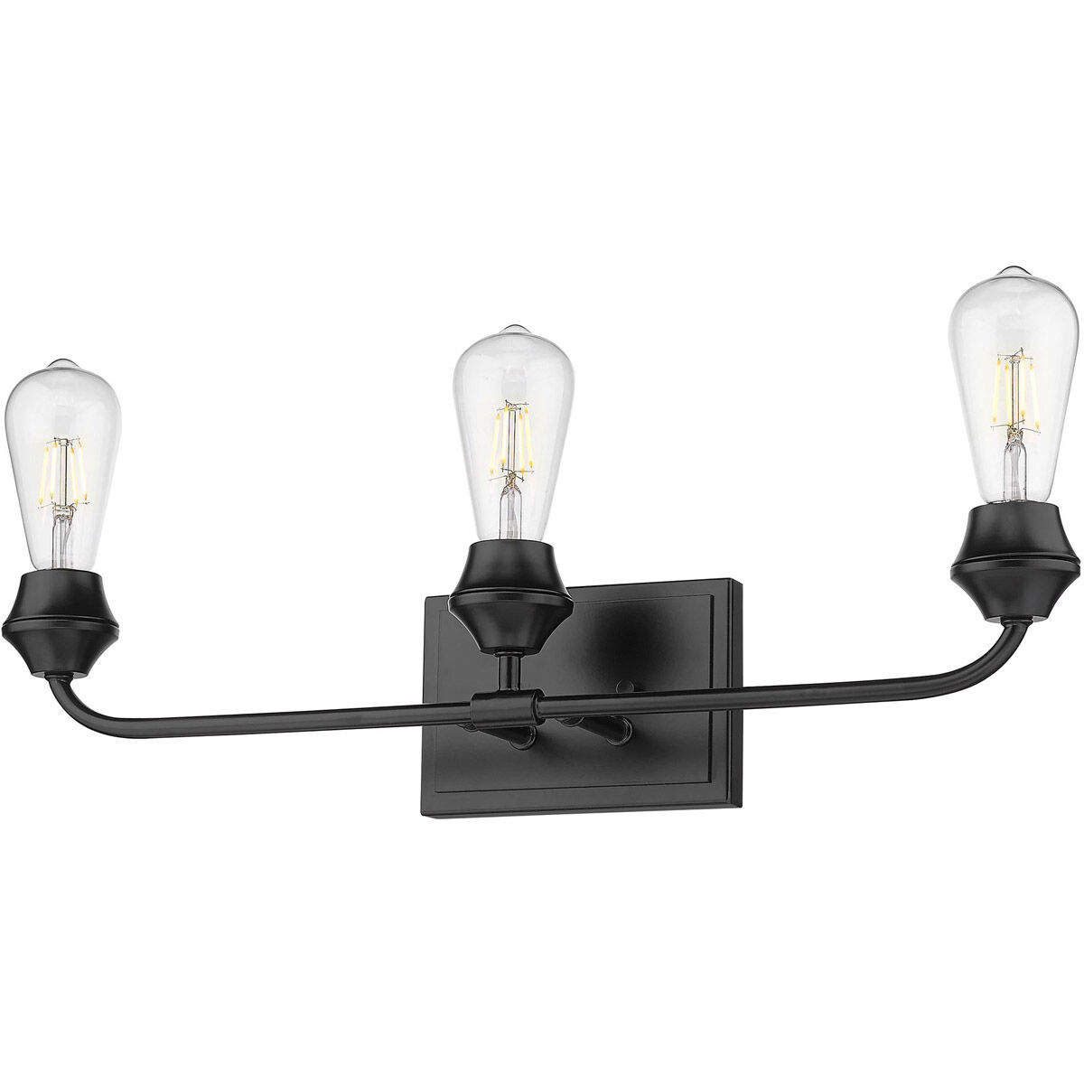 Ormond 3 Light 24 inch Matte Black Bath Vanity Wall Light