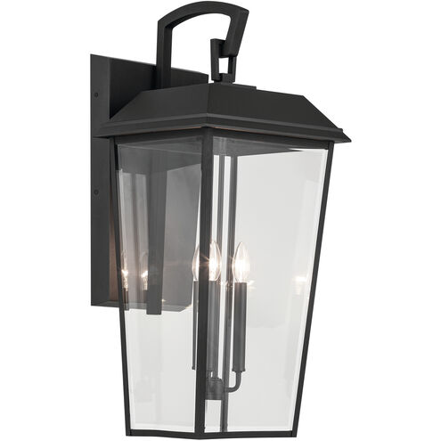 Mathus 3 Light 30.25 inch Black Textured Outdoor Wall, X-Large