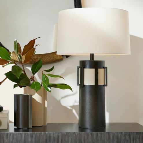 Folsom 29.5 inch 150.00 watt Bronze and Ivory Lamp Portable Light