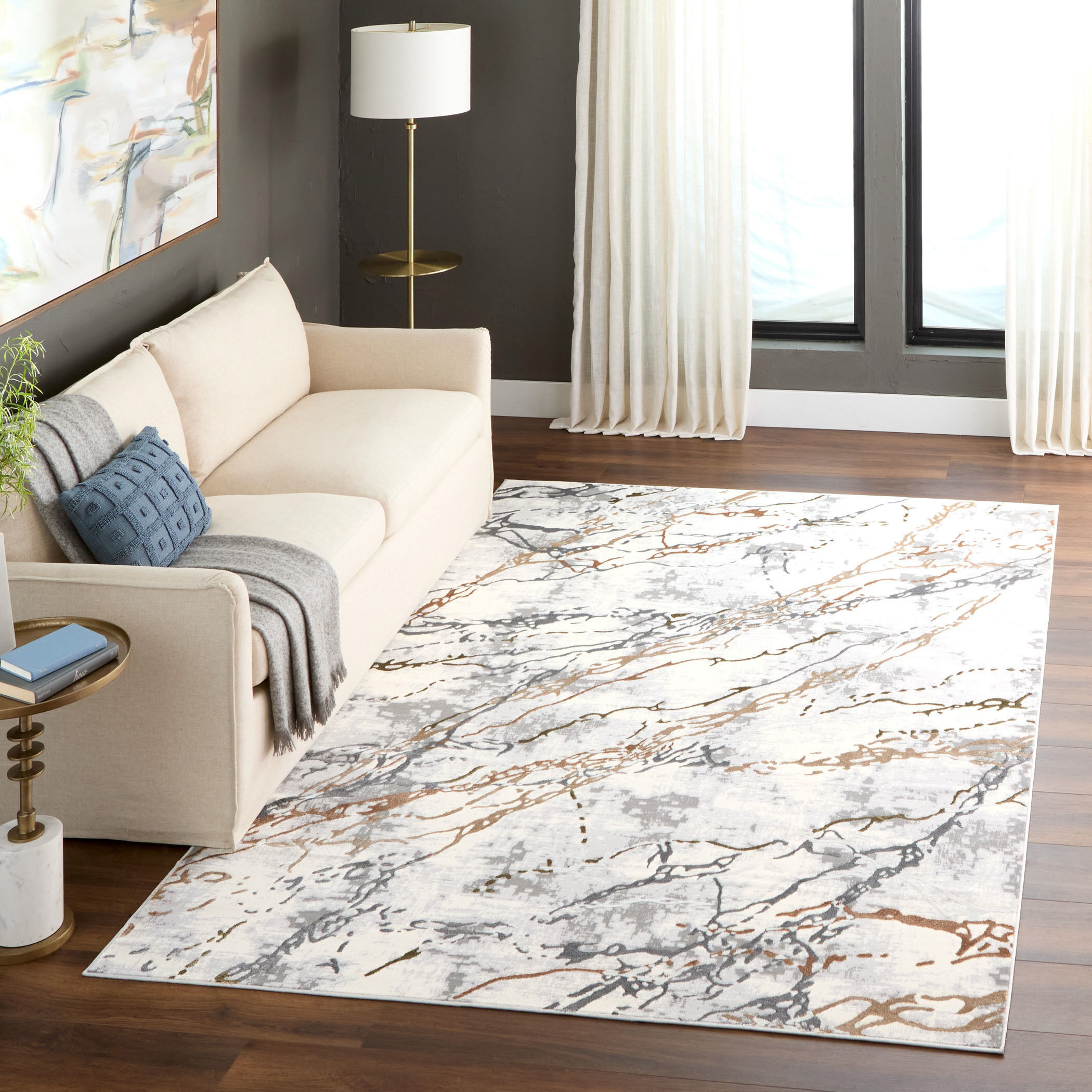 Salim 90 X 63 inch Earth Tones Rug in 5 x 7