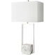 Dunstan Mews 31 inch 150 watt Chrome with White Table Lamp Portable Light