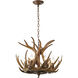 Canada 6 Light 22 inch Natural Horn Chandelier Ceiling Light