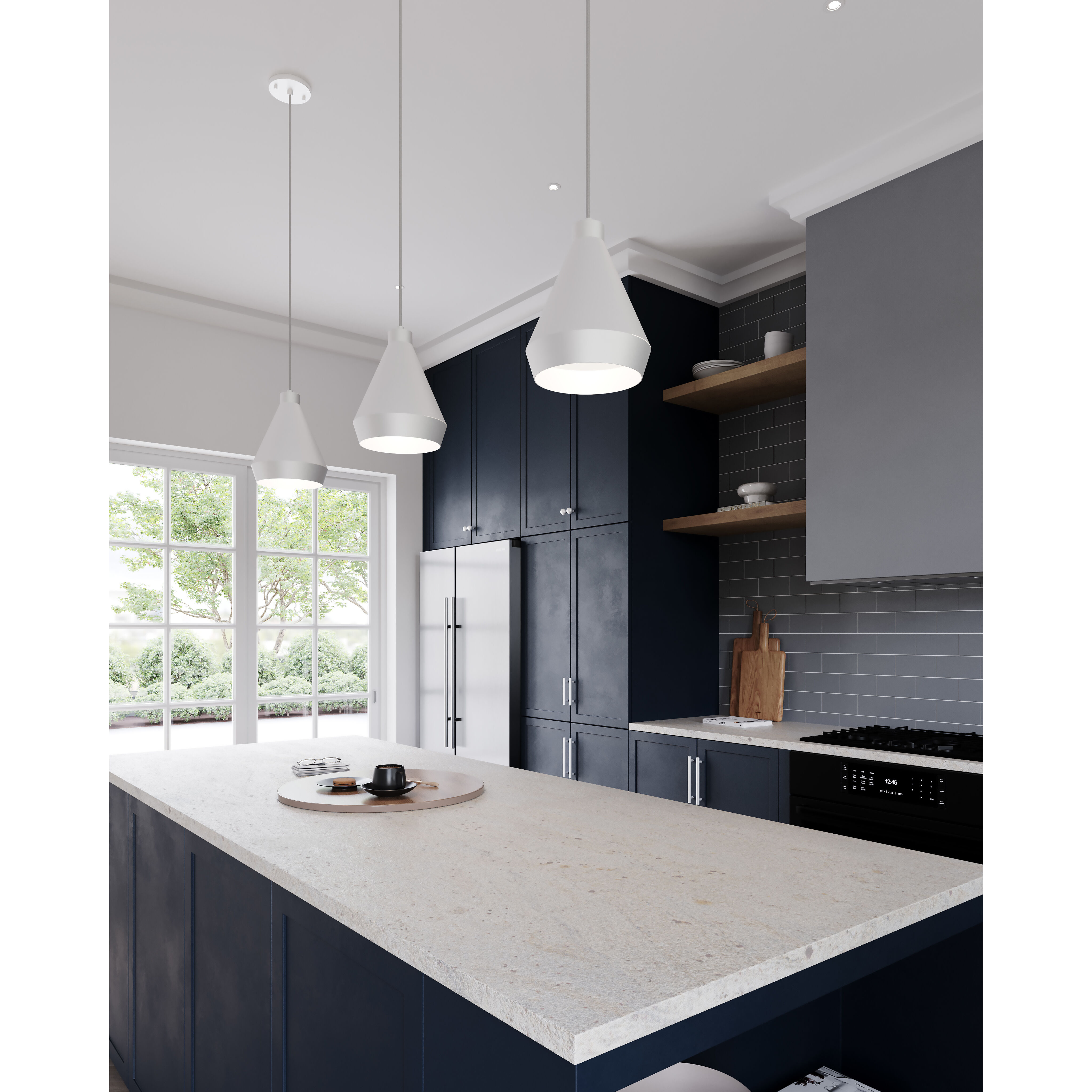 Koma LED 9 inch Satin White Pendant Ceiling Light in GU24 