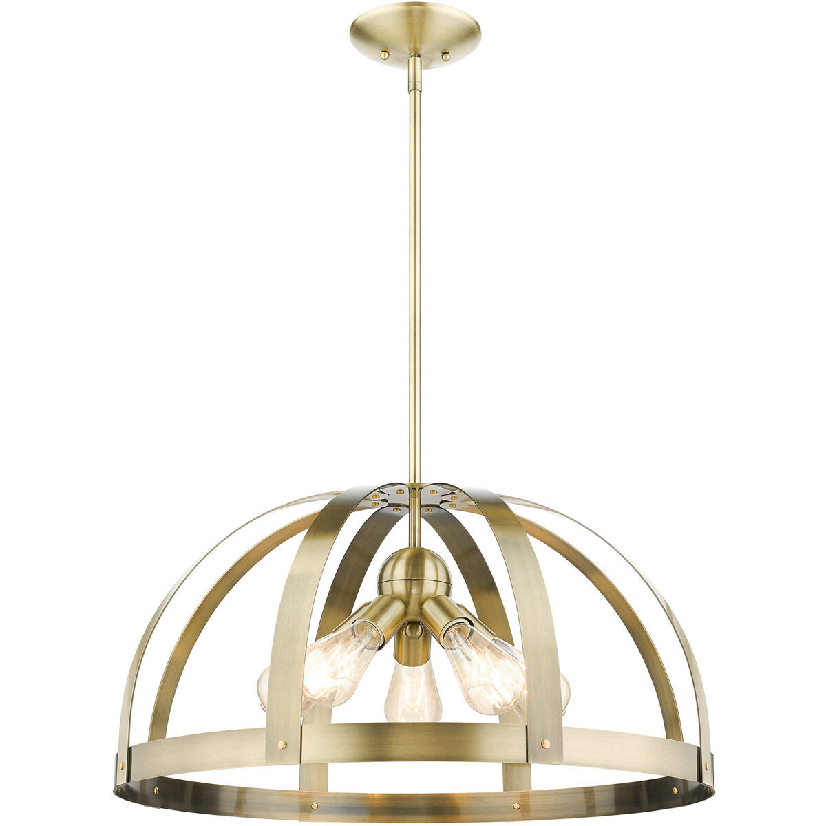 Stoneridge 5 Light 24 inch Antique Brass Pendant Chandelier Ceiling Light