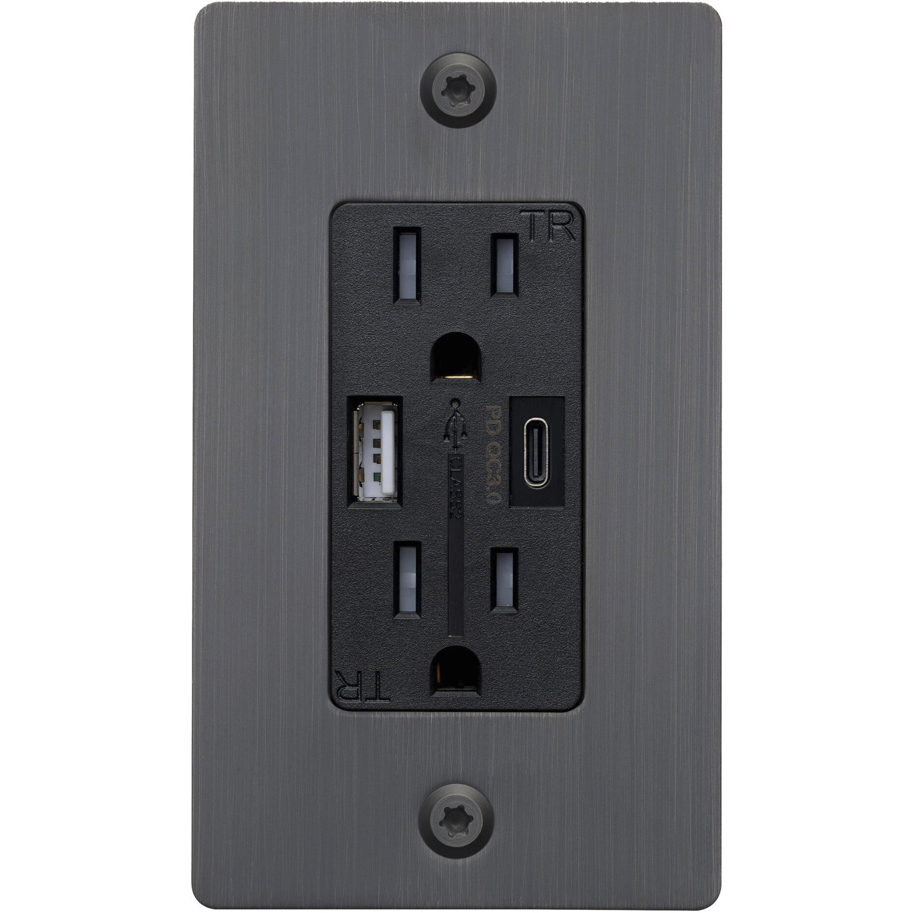 1G Duplex 125 Smoked Bronze Outlet, USB A + C