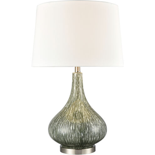 Northcott 28 inch 150 watt Green with Brushed Steel Table Lamp Portable Light