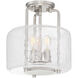 Avalon 3 Light 11.38 inch Satin Nickel Semi-Flush Ceiling Light, Essentials