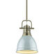 Yep Duncan Pendant Ceiling Light in Aged Brass, Seafoam, Small