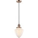 Franklin Restoration Bullet LED 7 inch Antique Copper Mini Pendant Ceiling Light in Matte White