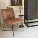 Neeko Tan Buffalo Leather on Black Frame Accent Chair
