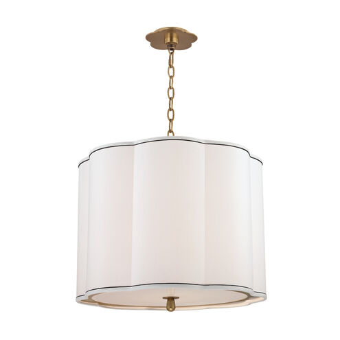 Sweeny 4 Light 20 inch Aged Brass Pendant Ceiling Light
