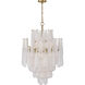 Ollie 16 Light 26.25 inch Aged Brass Chandelier Ceiling Light in Sand Glass Clear