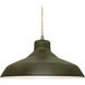 Radiance LED 15.5 inch Matte Green and Brushed Nickel Pendant Ceiling Light